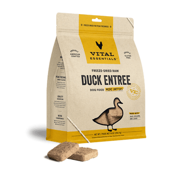 Vital Essentials Raw Duck FD Dog Food Mini Patties 14 oz