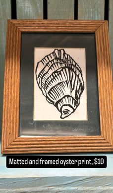 “Story Sale”: Framed Matted Oyster Art