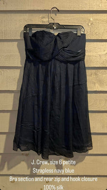 J. Crew strapless silk dress, petite size 6