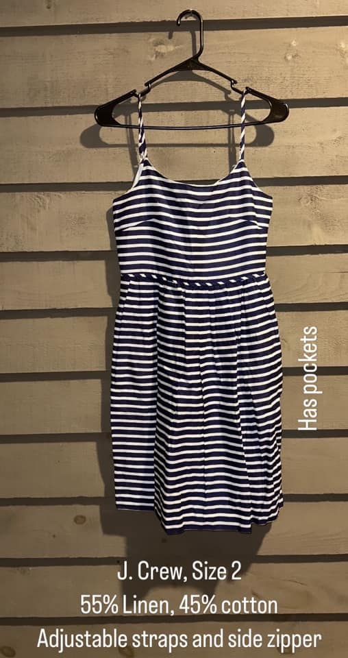 J. Crew linen/cotton dres with pocketss, Size 2